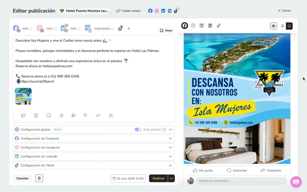 Hotel las Palmas Post