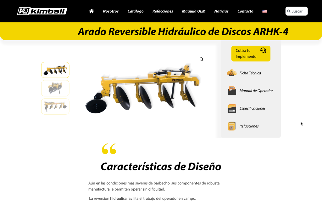 Kimball Sitio Web Producto